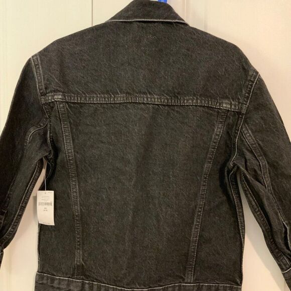 Gap Kids Black Denim Button Front Cotton Jacket XS Youth New - Picture 7 of 9
